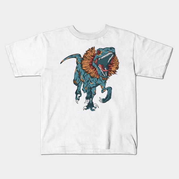 Dilophosaurus Kids T-Shirt by Marco.cheyos